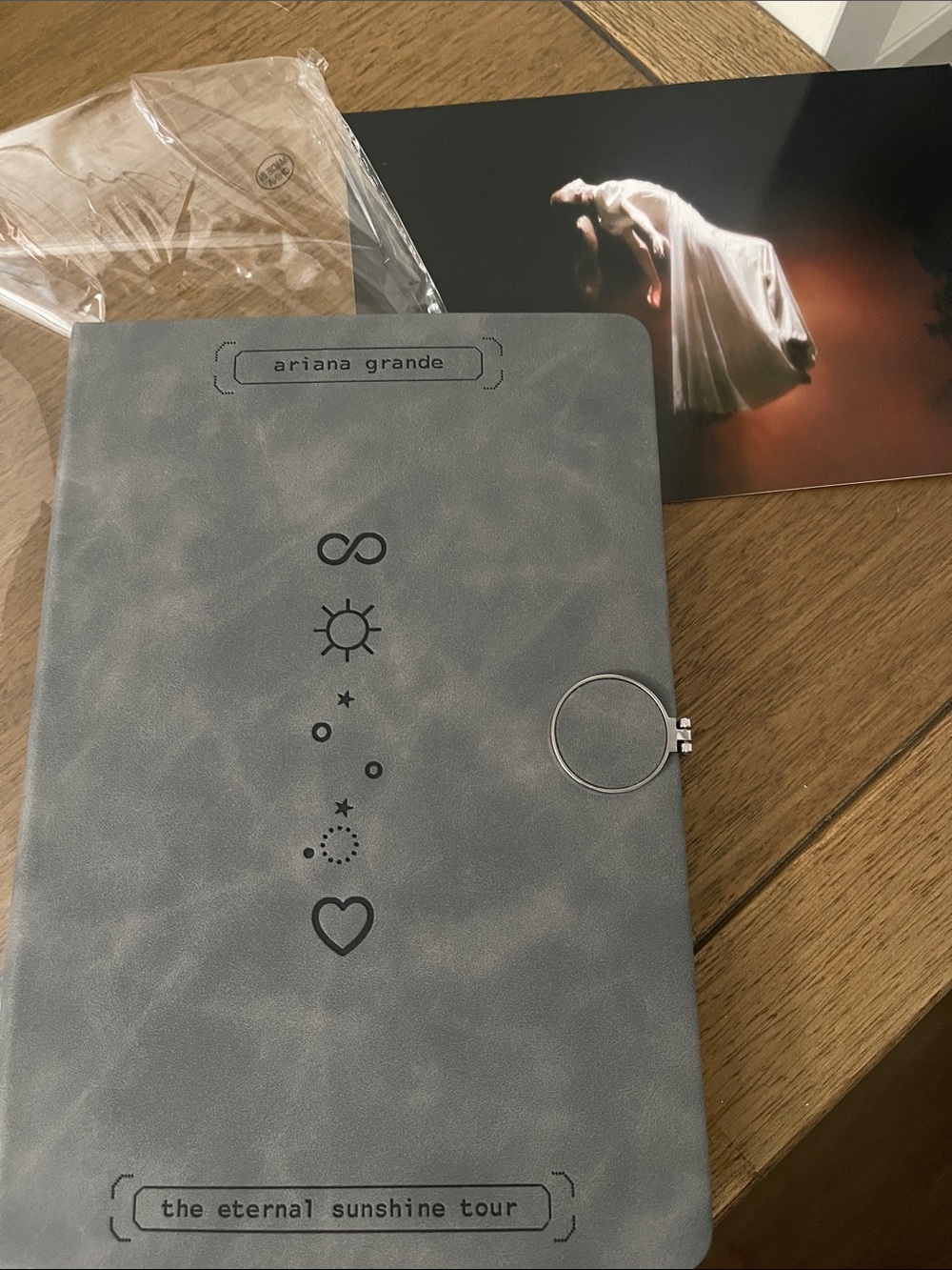 Ariana Grande Gray Journal and postcard - Eternal Sunshine Tour - Picture 2 of 5